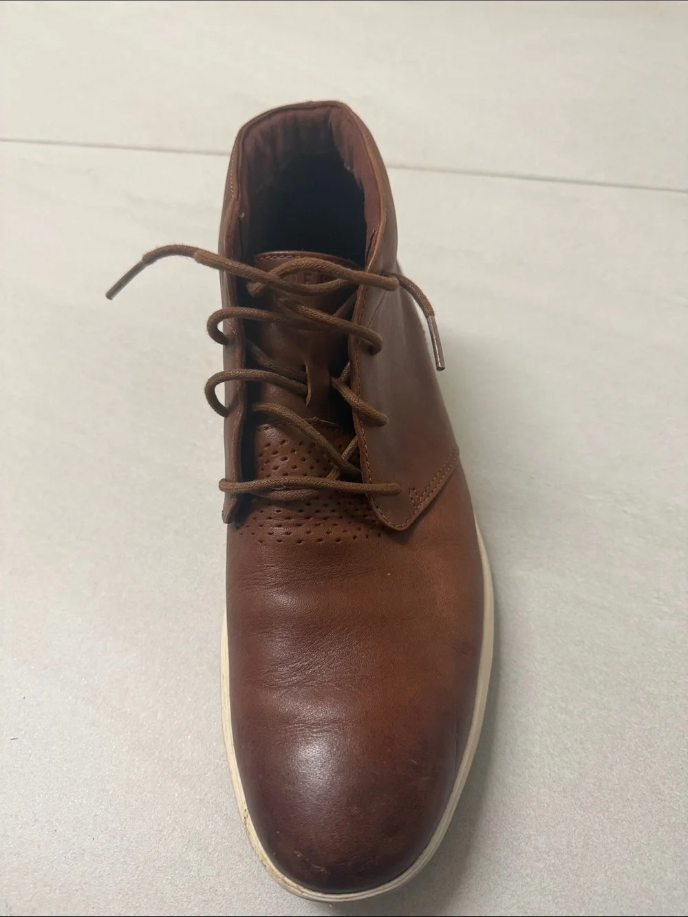 Cole Haan Brown Leather Chukka Boot with White Sole Grand.Ø5